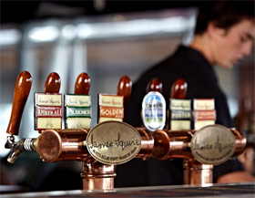 Craft beer on tap